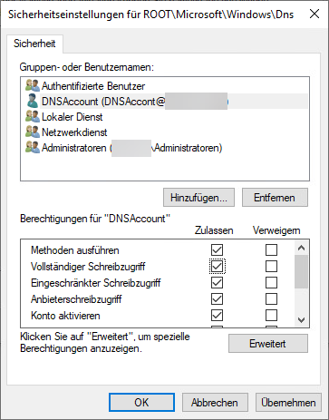 Alle Berechtigungen zulassen.