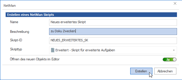 Erweitertes Skript erstellen