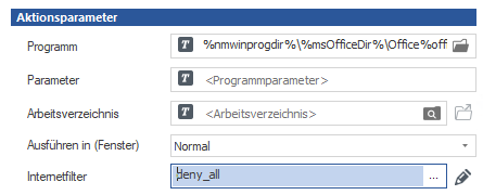 Der Internetfilter "deny_all" ist im Beispiel eingetragen.