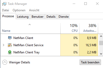 NetMan Prozesse im Task-Manager