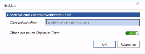 Dialog "Geben Sie eine Clientlaufwerksfilter-ID ein"