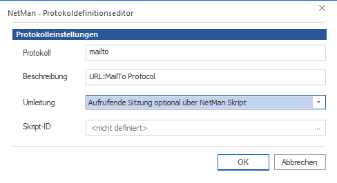 Dialog Protokolldefinitionseditor