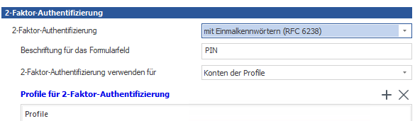 Einstellungen für Einmalkennwörter