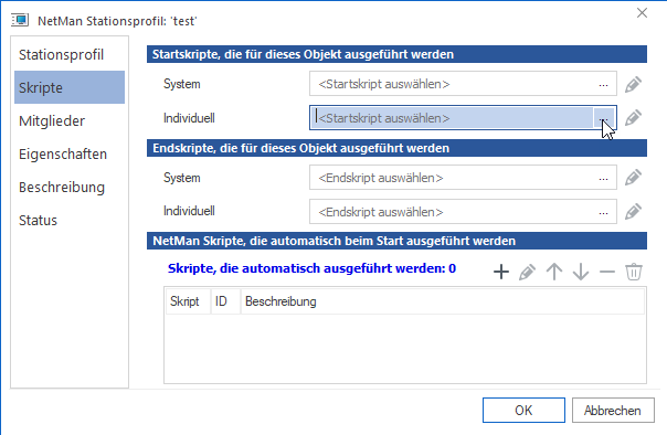 Individuell Startartskript auswählen