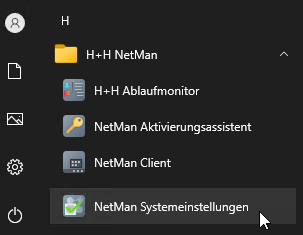 Windows Start/H+H NetMan/NetMan Systemeinstellungen
