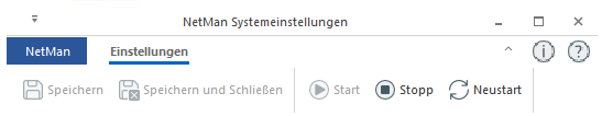 Menüband der NetMan Systemeinstellungen