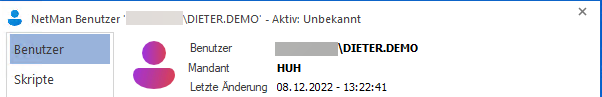 Beispiel Benutzereigenschaften Kopfzeile